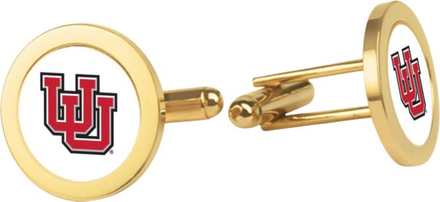 Utah Utes CSI Gold Cufflinks (Gift Boxed) with Colored Medallion - ONLINE ONLY