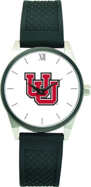 Utah Utes CSI Men's Wristwatch (Gift Boxed) with Black Silicone Strap And Color Medallion - ONLINE ONLY