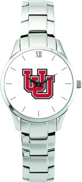 Utah Utes CSI Men's Stainless Steel Wristwatch (Gift Boxed) with Color Medallion - ONLINE ONLY