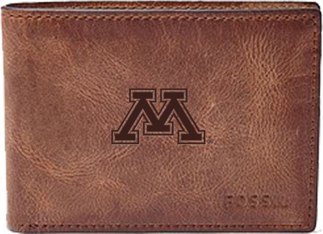 Fossil Leather Derrick Front Pocket Bifold - Brown - ONLINE ONLY