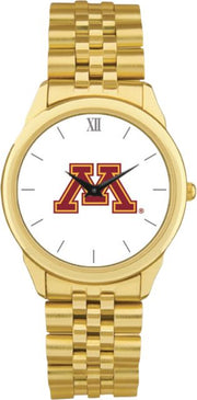 Minnesota Golden Gophers CSI Men's Gold Rolled Link Wristwatch (Gift Box) with Colored Medallion - ONLINE ONLY