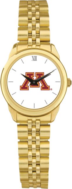 Minnesota Golden Gophers CSI Women's Gold Rolled Link Watch (Gift Box) with Colored Medallion - ONLINE ONLY