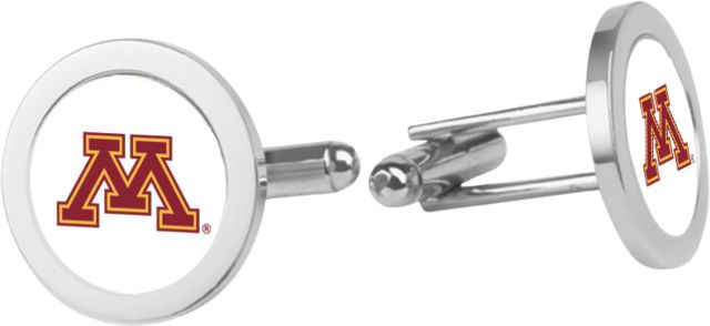 Minnesota Golden Gophers CSI Silver Cufflinks (Gift Boxed) with Colored Medallion - ONLINE ONLY