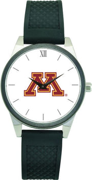 Minnesota Golden Gophers CSI Women's Wristwatch (Gift Boxed) With Black Silicone Strap And Color Medallion