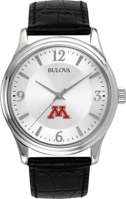 TCU 150 Years - Bulova Men's Silver-Tone Watch Leather Strap - ONLINE ONLY