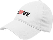 Unstructured Adjustable Low Profile Hat Love w/ Heart Red by the Phluid Project - ONLINE ONLY