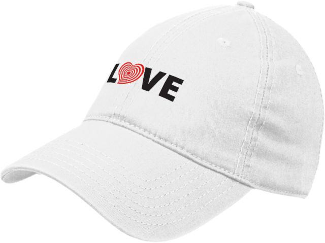 Unstructured Adjustable Low Profile Hat Love w/ Heart Red by the Phluid Project - ONLINE ONLY