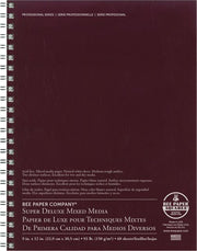 Bee Paper 9x12 93-pound Acid Free Super Deluxe Mixed Media Double Wire Bound Pad 60/Sheets